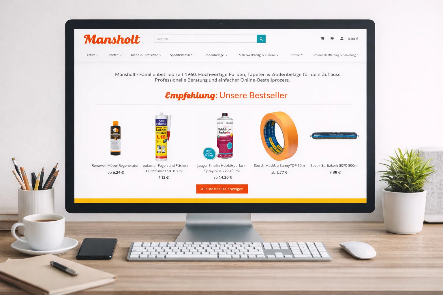 Der Mansholt-Onlineshop, von Robin aufgebaut